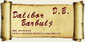 Dalibor Barbulj vizit kartica